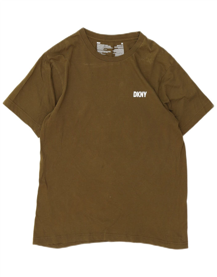 DKNY Mens T-Shirt Top Medium Khaki Cotton