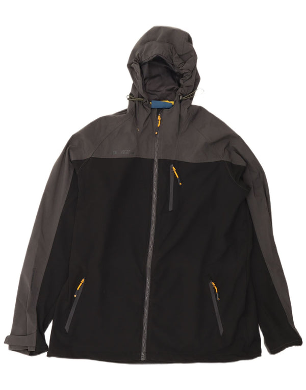 Мужская непромокаемая куртка с капюшоном Mountain Warehouse UK 42 XL, черная с цветными блоками