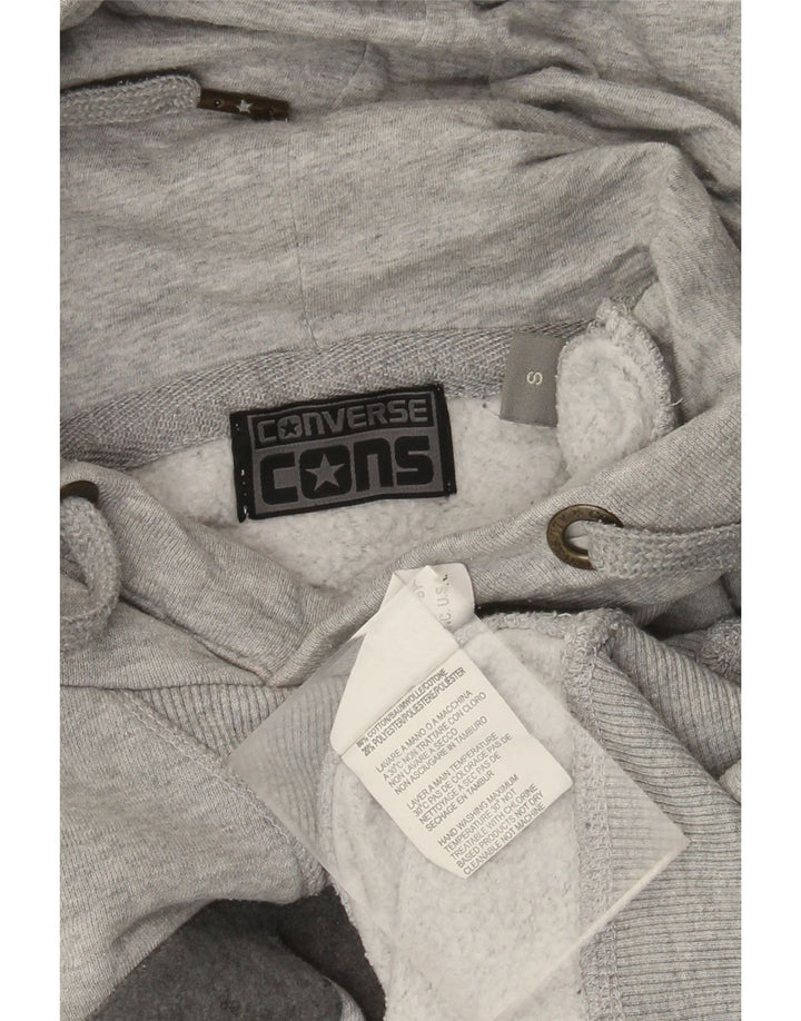 Мужской джемпер с капюшоном Converse, маленький серый, хлопковый в крапинку