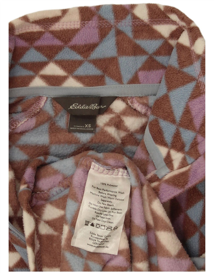 Женский флисовый джемпер оверсайз Eddie Bauer UK 6 XS, разноцветный с геометрическим узором