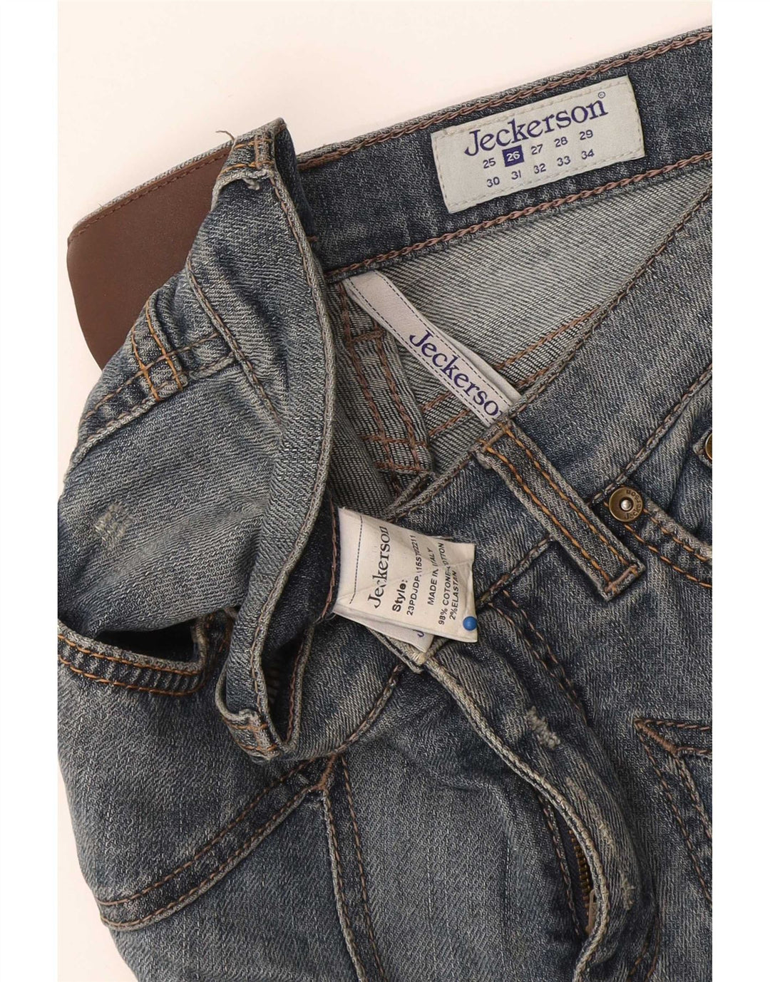 Женские потертые узкие джинсы Jeckerson W26 L26, синие, хлопок