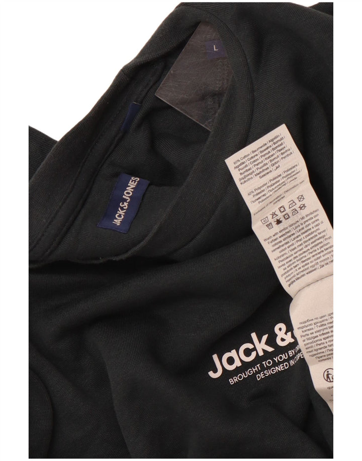 Мужской свитшот JACK & JONES, большой серый хлопковый джемпер