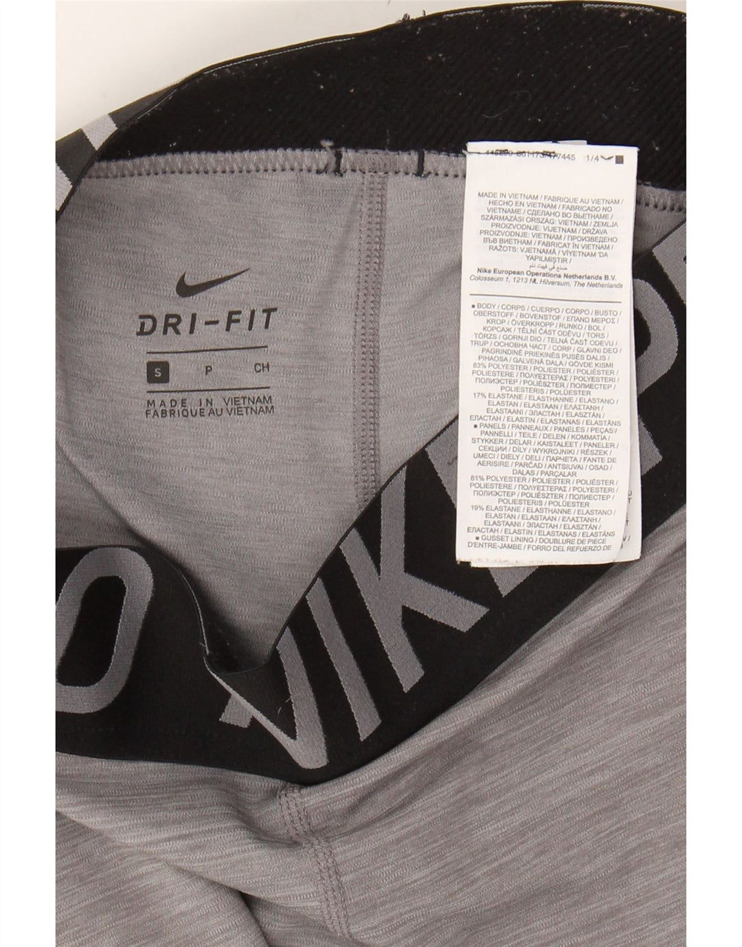 NIKE Womens Dri Fit Graphic Leggings UK 8 Small  Grey Polyester Vintage Nike and Second-Hand Nike from Messina Hembry 
