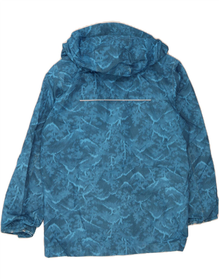 COLUMBIA Womens Abstract Pattern Windbreaker Jacket UK 14 Medium Blue Vintage Columbia and Second-Hand Columbia from Messina Hembry 