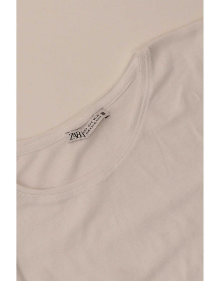 Женская футболка Zara Top UK 8, маленькая белая