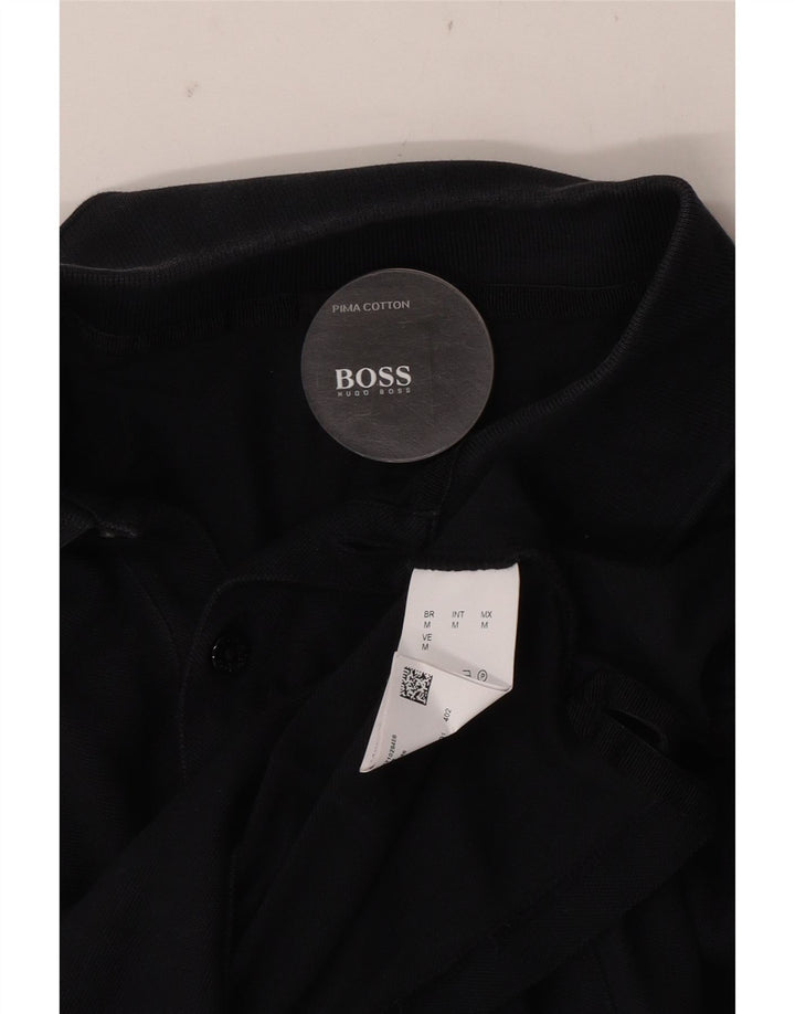 Мужская рубашка-поло HUGO BOSS, средний черный хлопок