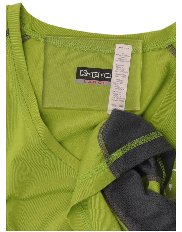 KAPPA Женская футболка с рисунком Top UK 16, большой зеленый цвет, полиэстер с цветными блоками