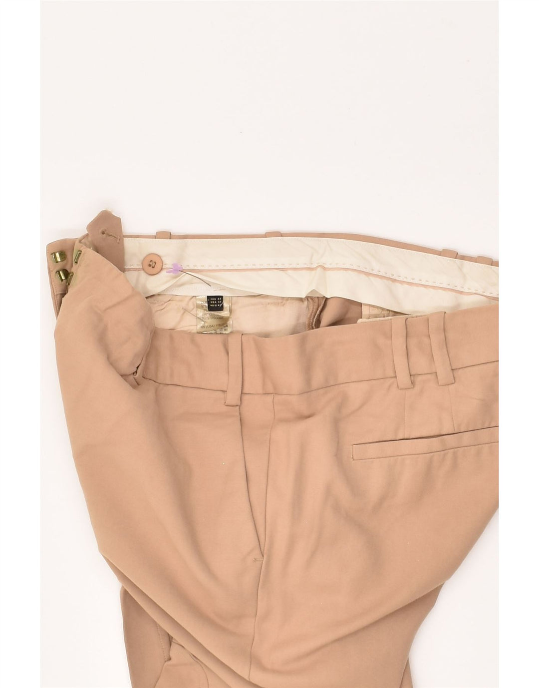 MASSIMO DUTTI Womens Slim Chino Trousers EU 42 Large W34 L28  Beige Cotton | Vintage Massimo Dutti | Thrift | Second-Hand Massimo Dutti | Used Clothing | Messina Hembry 