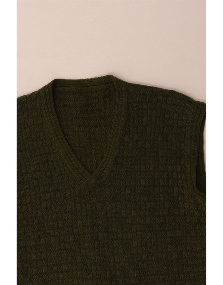 ВИНТАЖНАЯ женская майка без рукавов UK 14, средний зеленый цвет