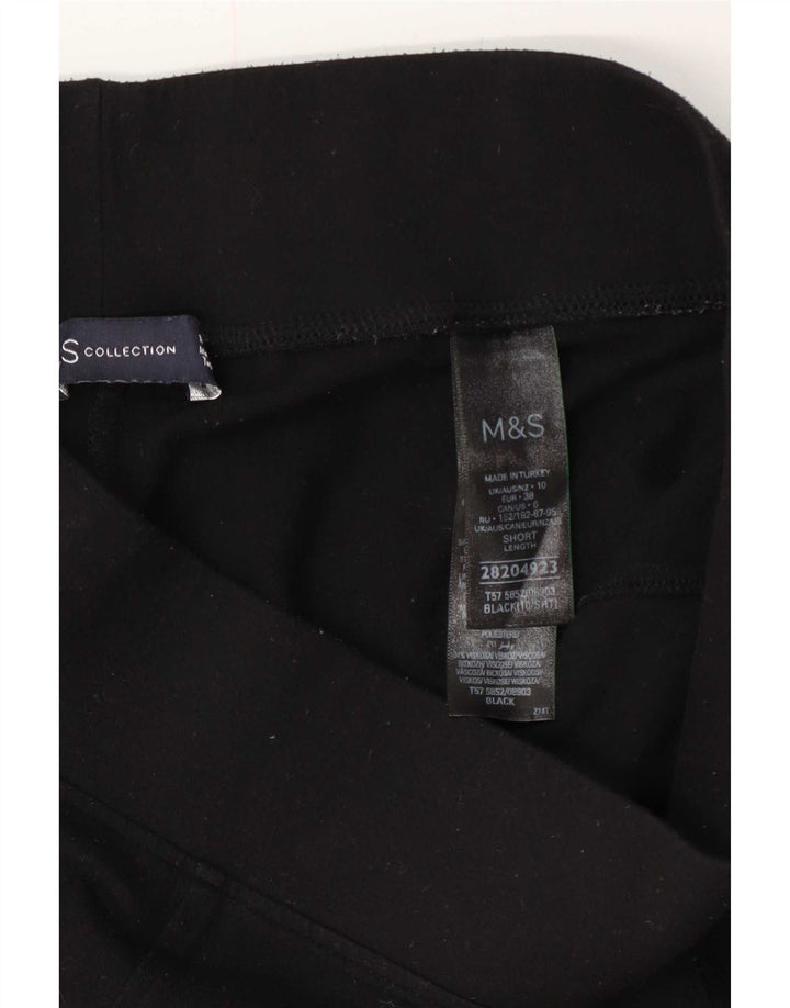 Женские укороченные леггинсы Marks & Spencer UK 10, маленькие черные из полиэстера