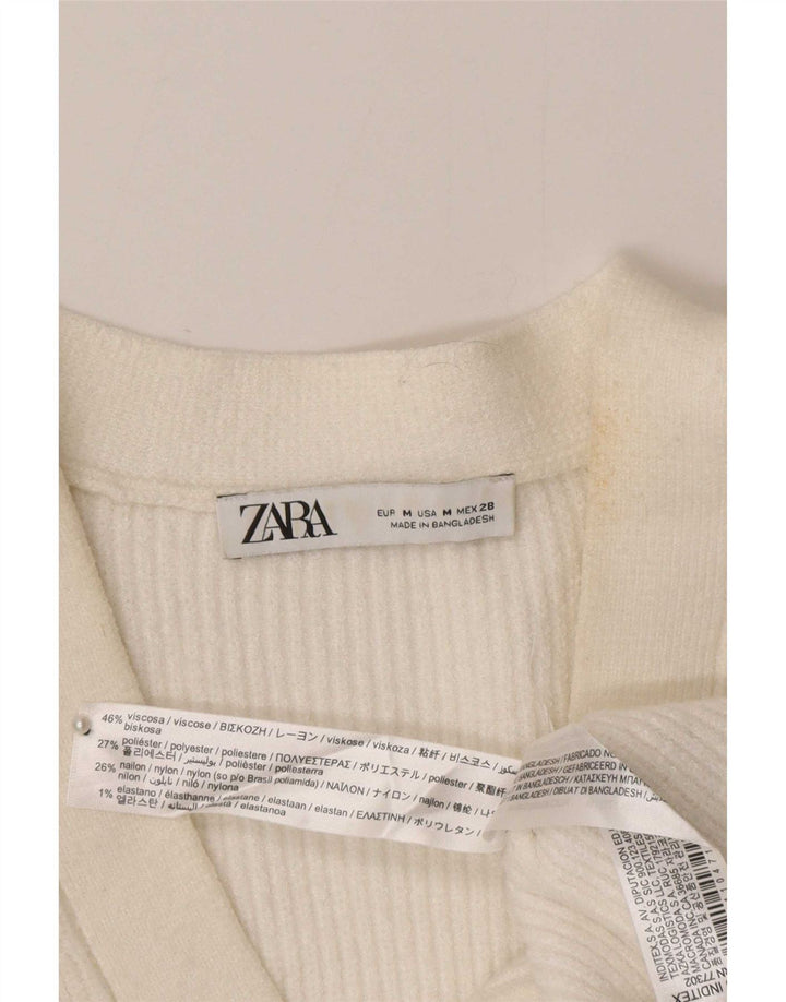 Женский кардиган Zara UK 12, средний белый вискоза
