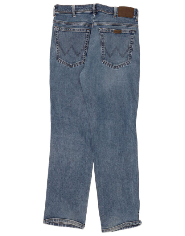 Мужские прямые джинсы Wrangler стандартного кроя W36 L32, синие, хлопок