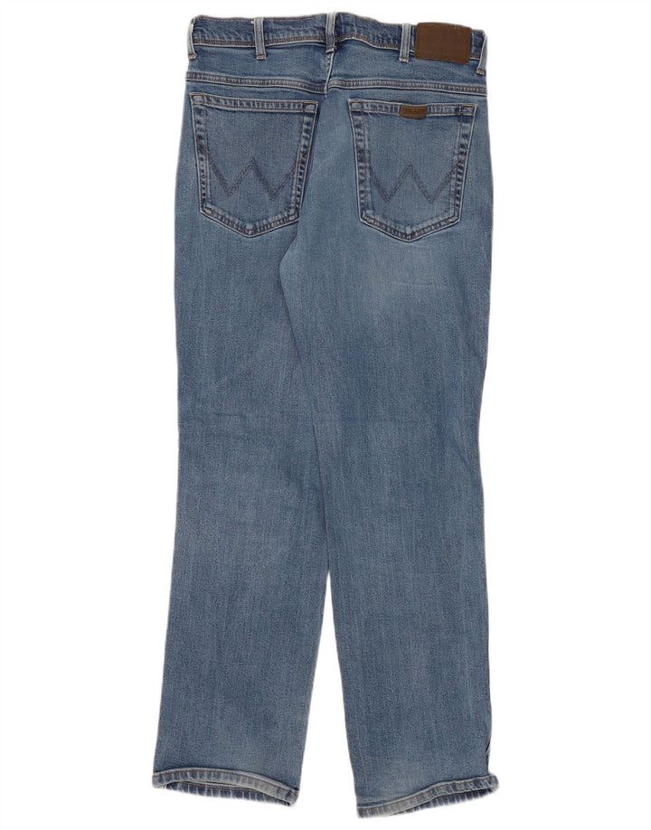 Мужские прямые джинсы Wrangler стандартного кроя W36 L32, синие, хлопок