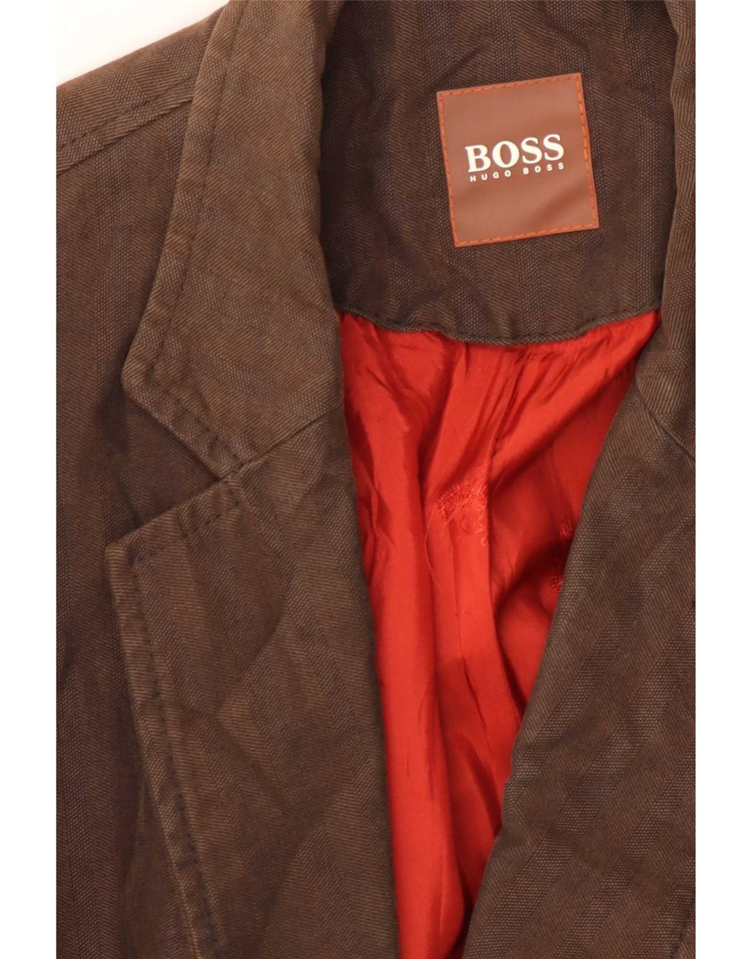 Hugo Boss Мужской пиджак с 2 пуговицами EU 54 2XL Коричневый хлопок