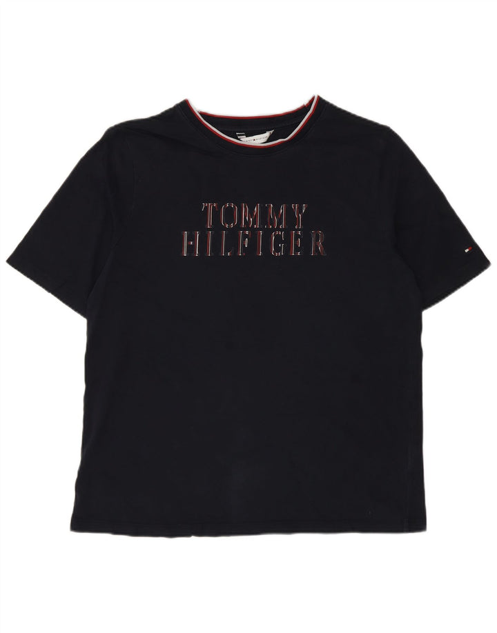 Мужская футболка с рисунком Tommy Hilfiger, средний темно-синий