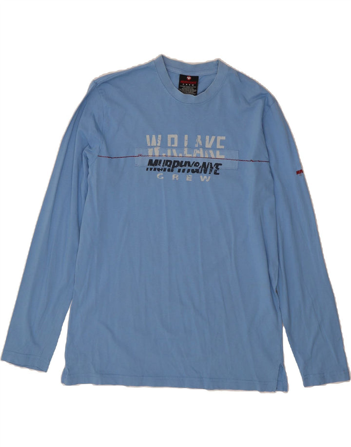 MURPHY & NYE Mens Graphic Top Long Sleeve XL Blue Cotton Vintage Murphy & Nye and Second-Hand Murphy & Nye from Messina Hembry 