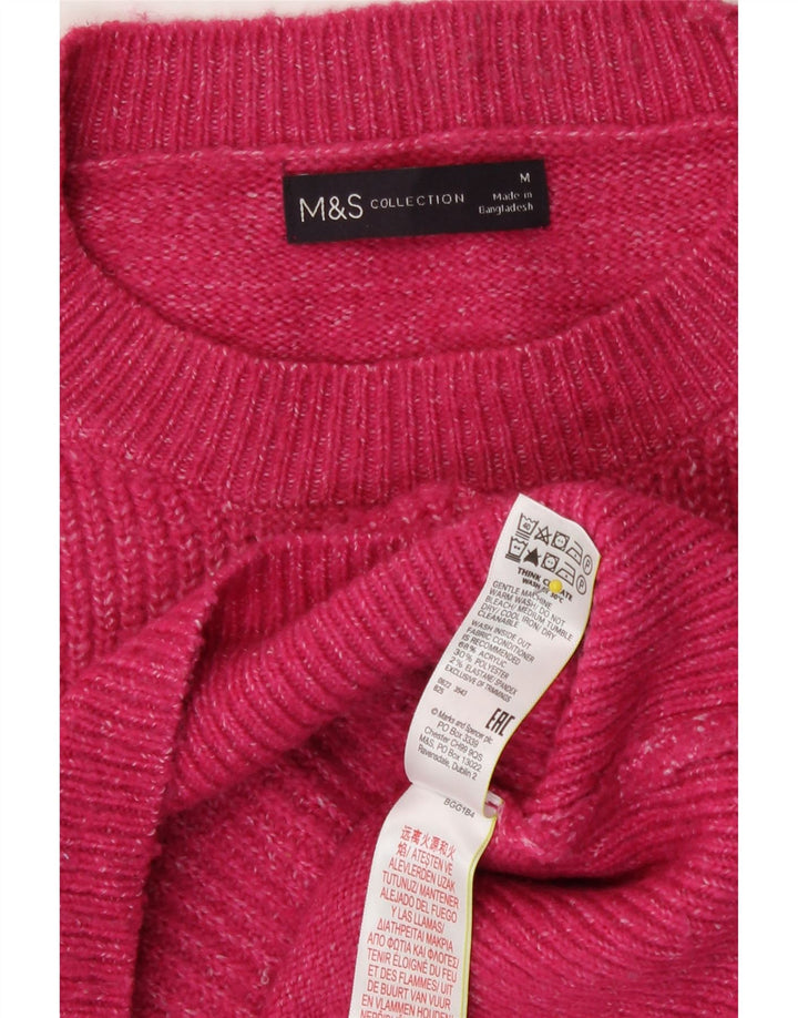 Женский джемпер с круглым вырезом Marks & Spencer UK 14, средний розовый в крапинку