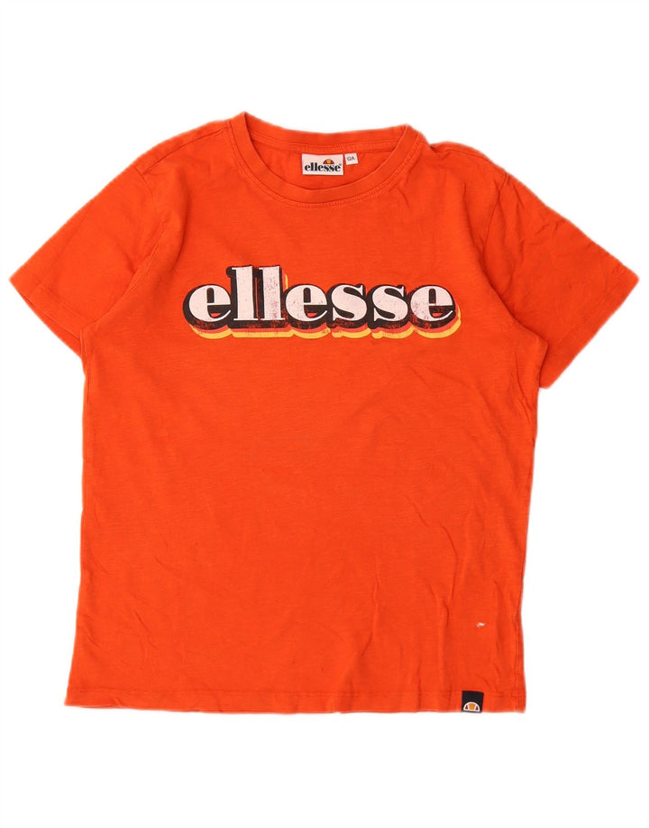 Футболка с рисунком Ellesse для мальчиков 11-12 лет, оранжевая