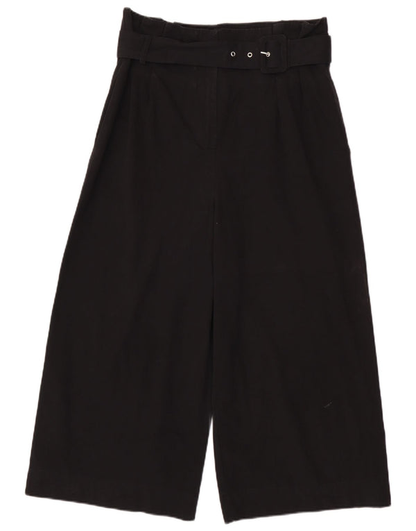 Женские капри с завышенной талией Zara, большие, черные, хлопковые, W30 L22