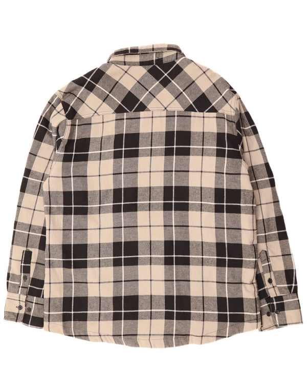 VINTAGE Мужская фланелевая рубашка Lumberjack XL, черная клетка, хлопок