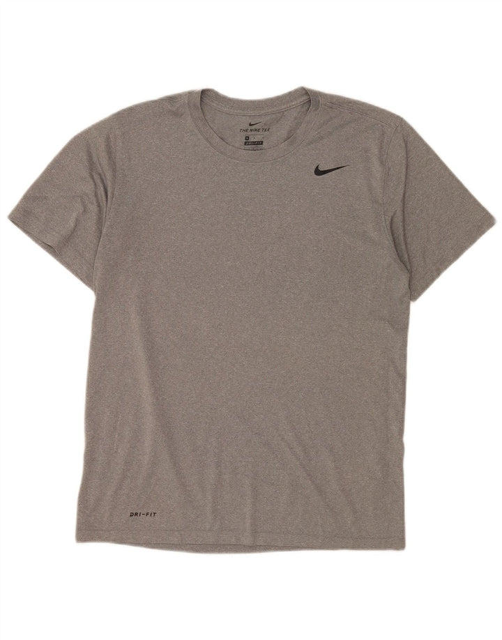 Мужская футболка Nike Dri Fit из полиэстера среднего серого цвета