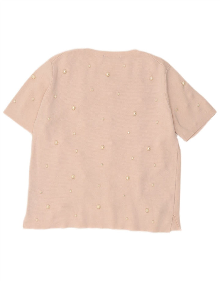 Женская блузка Zara Top UK 14, большая розовая вискоза