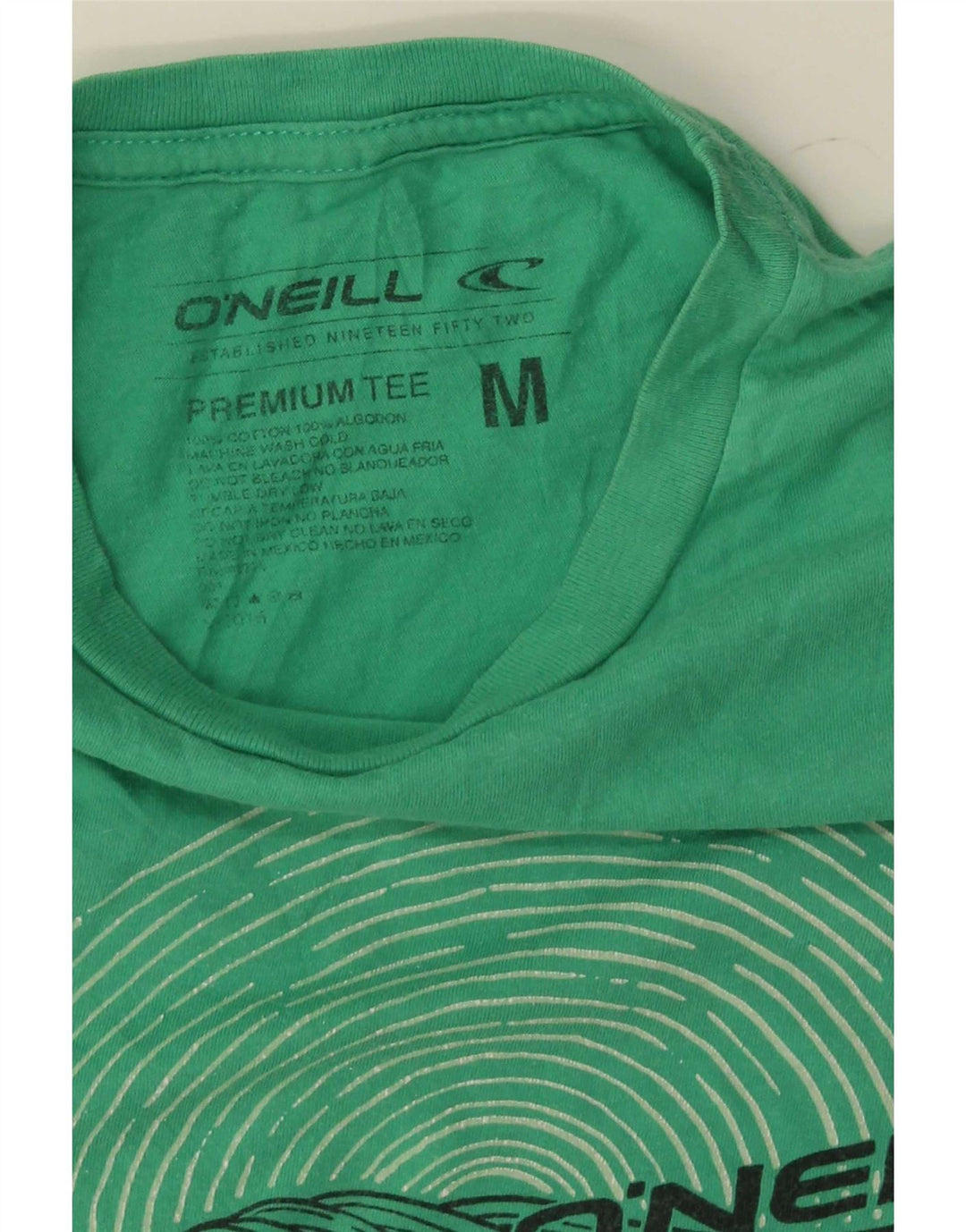 Мужская футболка с рисунком O'Neill, хлопковый топ среднего зеленого цвета