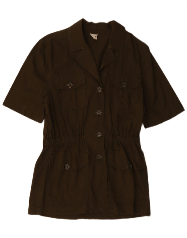 BENETTON Женский пиджак с короткими рукавами на 4 пуговицах IT 42 Средний Хаки