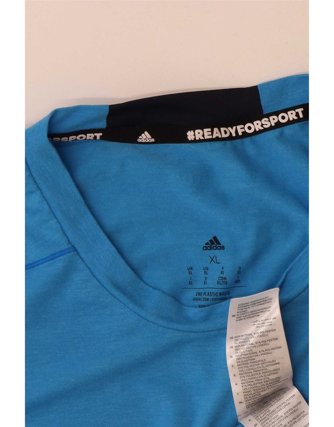 Adidas Мужская футболка Top XL Синий Полиэстер