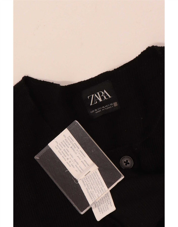 Женский укороченный кардиган Zara UK 18 XL, черный полиэстер