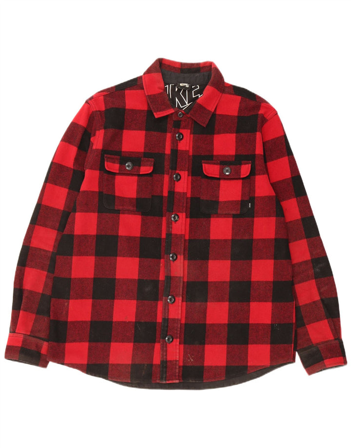 Мужская фланелевая рубашка Nike Lumberjack XL из шерсти красного цвета в мелкую клетку