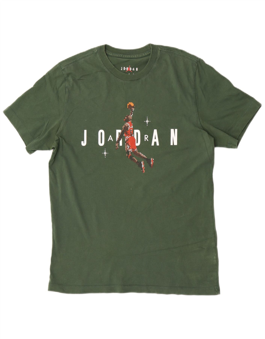 Мужская футболка Jordan с рисунком, хлопковый топ среднего зеленого цвета