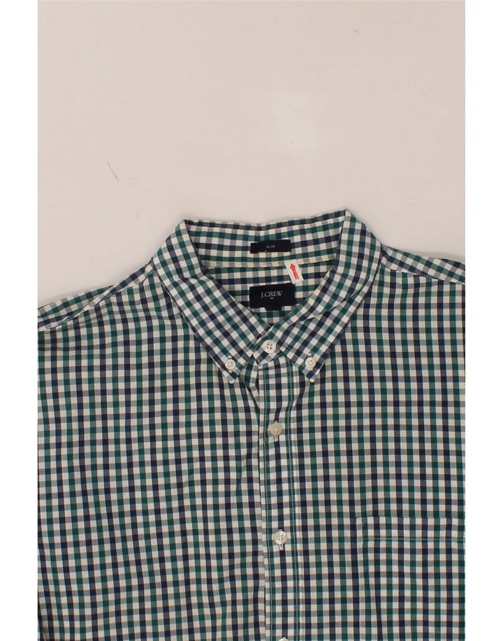 J. CREW Mens Slim Shirt XL Green Check Cotton Vintage J. Crew and Second-Hand J. Crew from Messina Hembry 