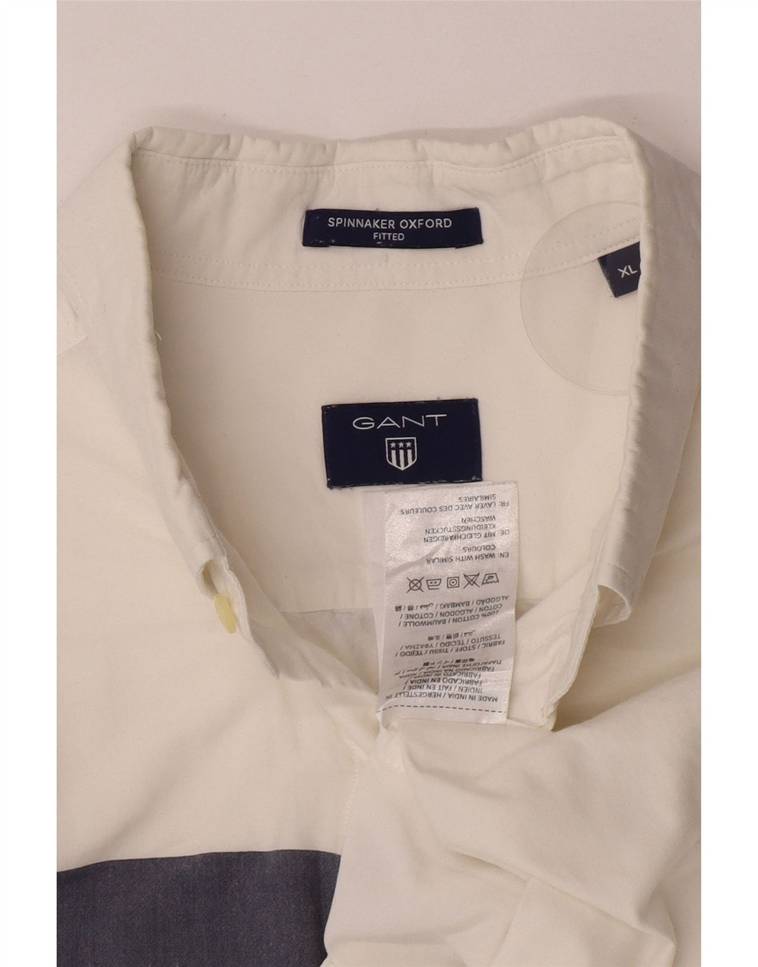 Мужская приталенная рубашка Gant XL из хлопка в белую полоску
