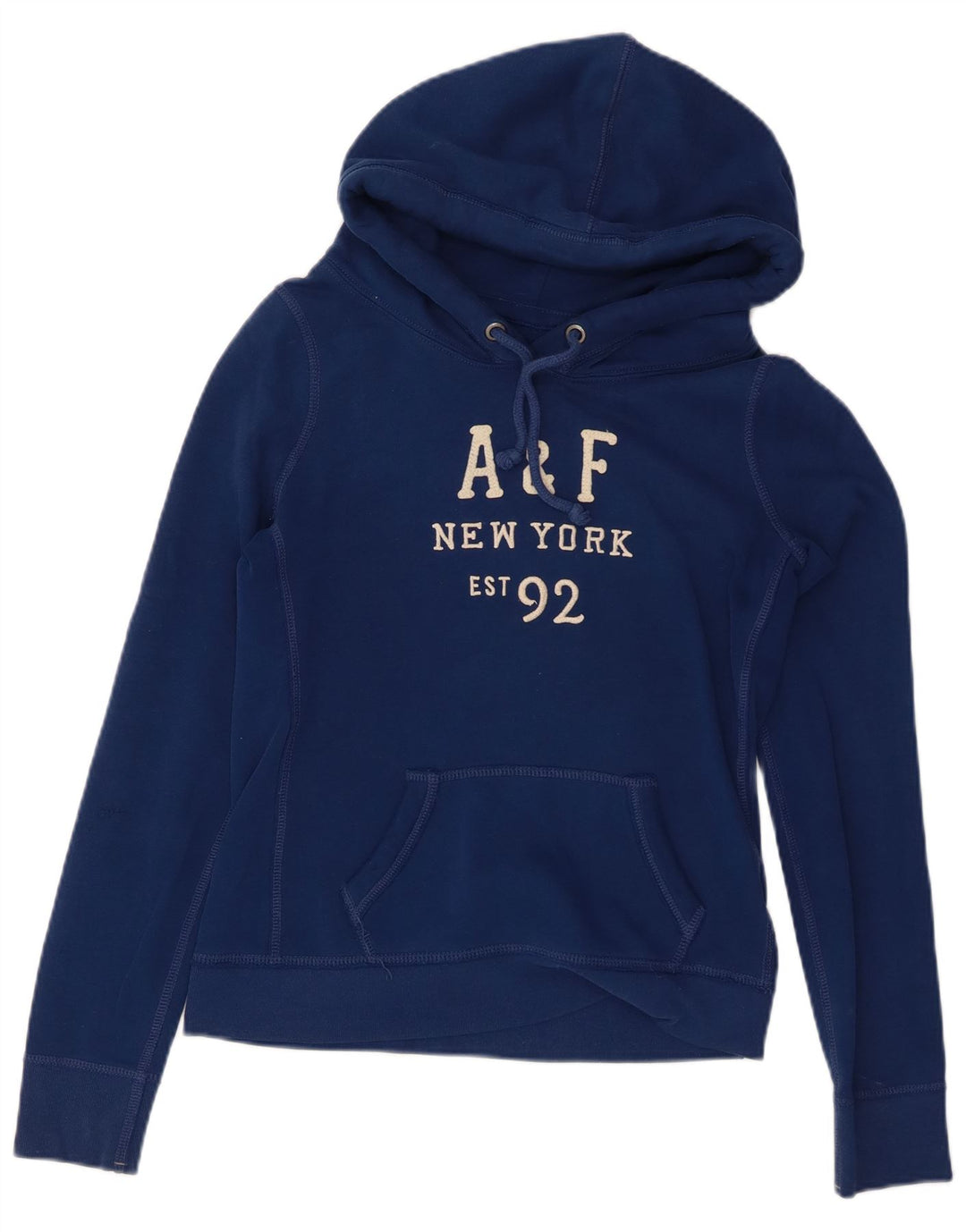 Женский джемпер с капюшоном с рисунком ABERCROMBIE & FITCH UK 14, средний, темно-синий