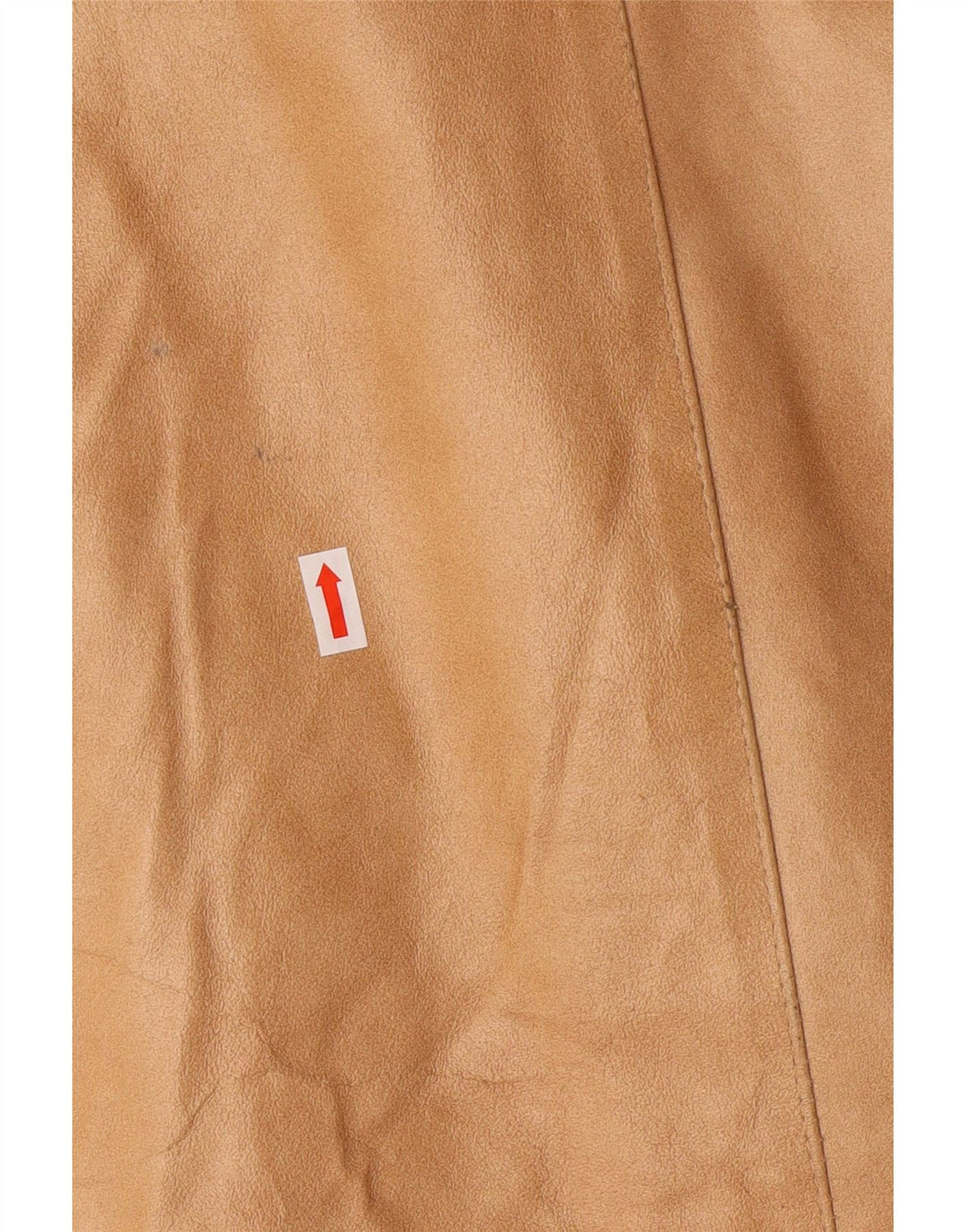 COLOMBUS Womens Full Zip Leather Coat IT 42 Medium Beige Leather