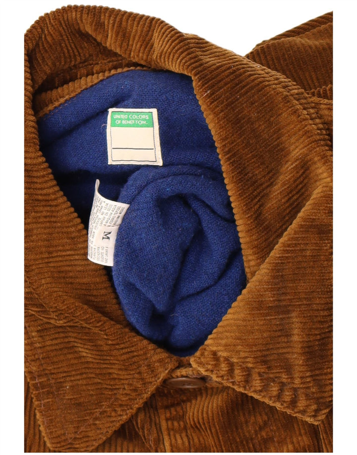 Мужская вельветовая куртка Benetton UK 38, средний цвет хаки, хлопок