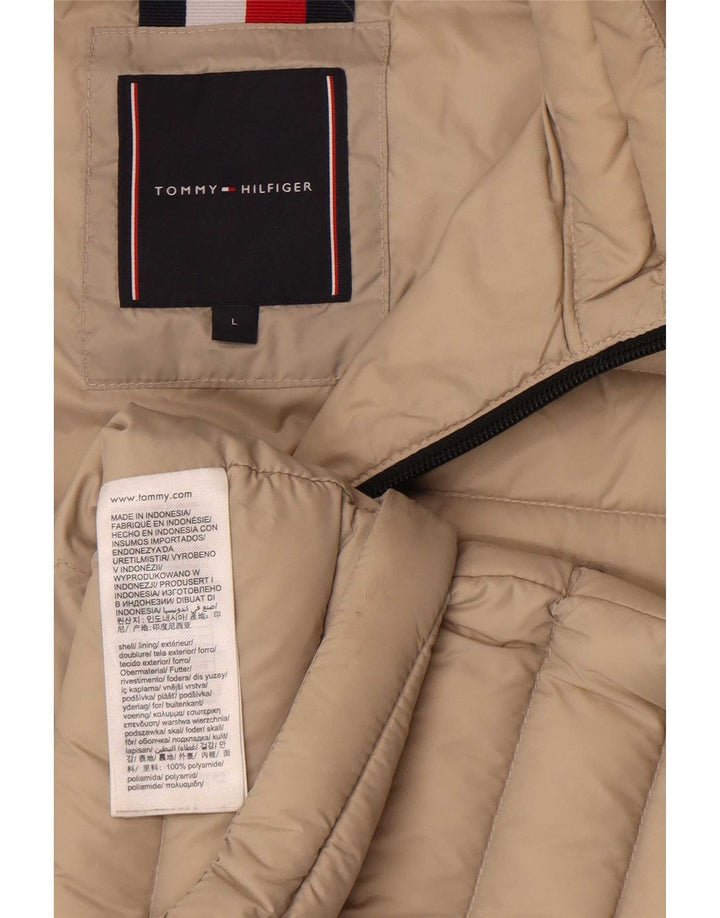Мужская стеганая куртка Tommy Hilfiger UK 40, большая, бежевая, полиамид