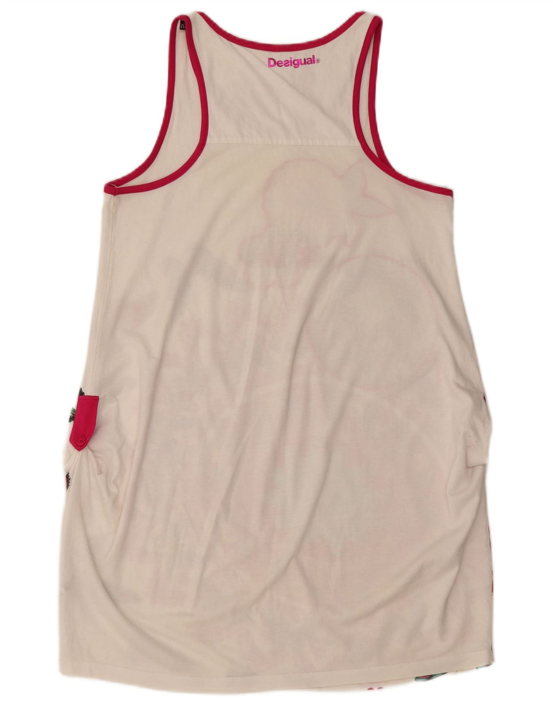 Платье-туника без рукавов с рисунком для девочек 11-12 лет, белое цветочное платье