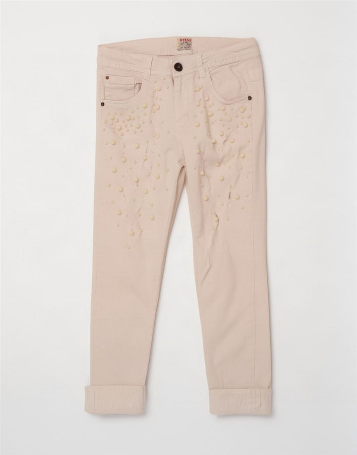 Guess Женские укороченные джинсы W26 L23 Белые пятнистые