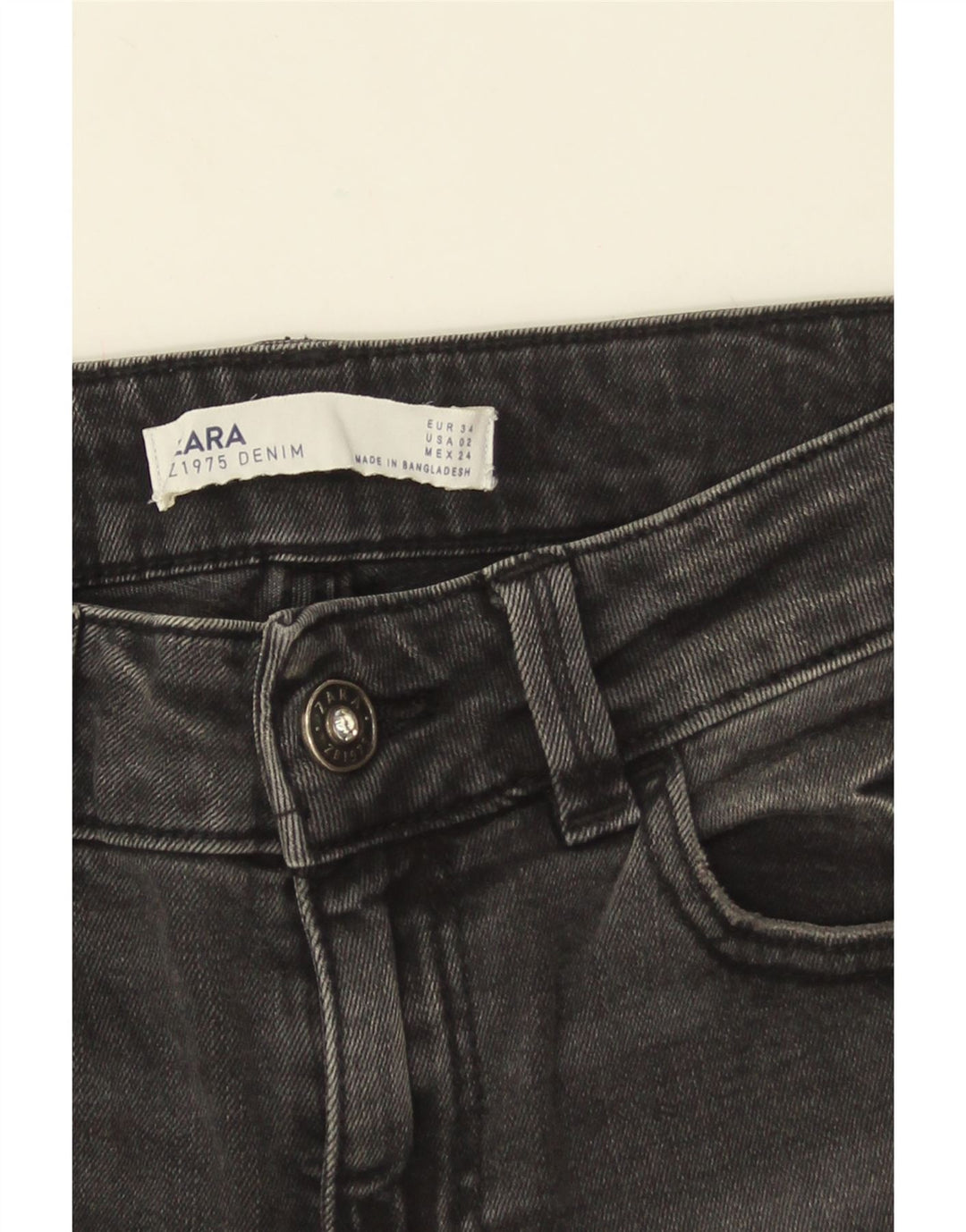Женские потертые узкие джинсы ZARA EU 34 2XS W24 L25 Серые