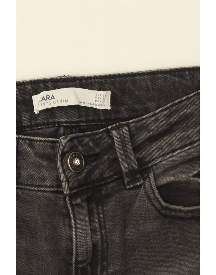 Женские потертые узкие джинсы ZARA EU 34 2XS W24 L25 Серые