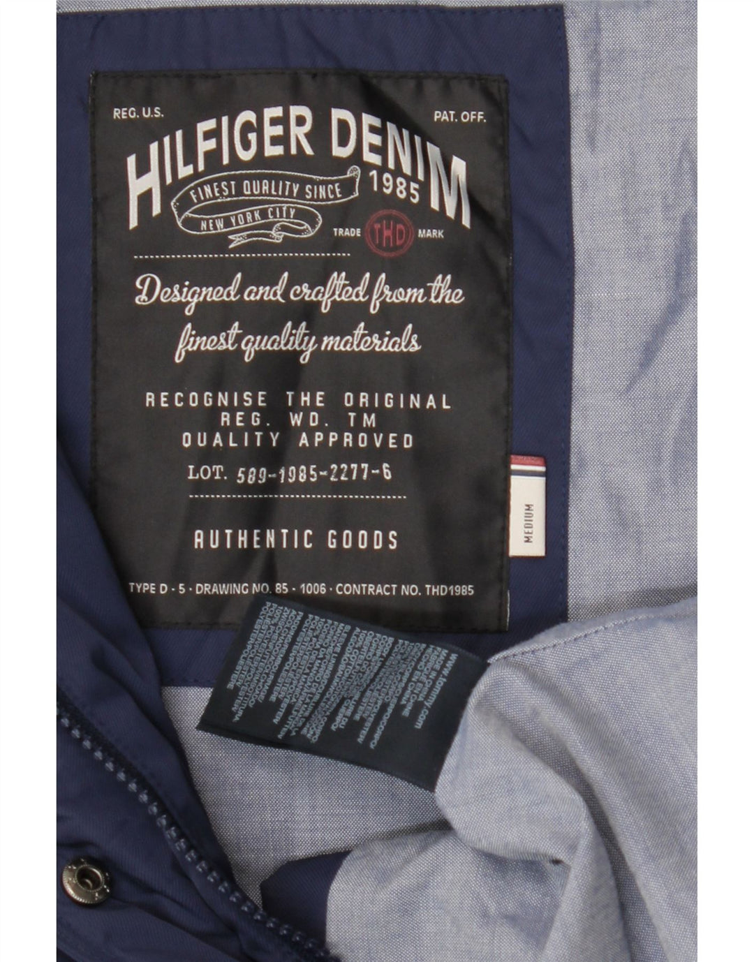 Tommy Hilfiger Женская куртка с капюшоном UK 12 Medium Navy Blue