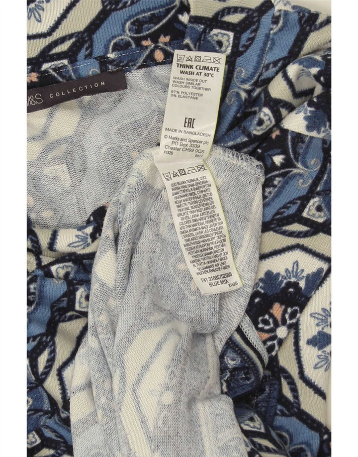 Женская туника с рукавом 3/4 Marks & Spencer UK 12, средний синий с геометрическим рисунком