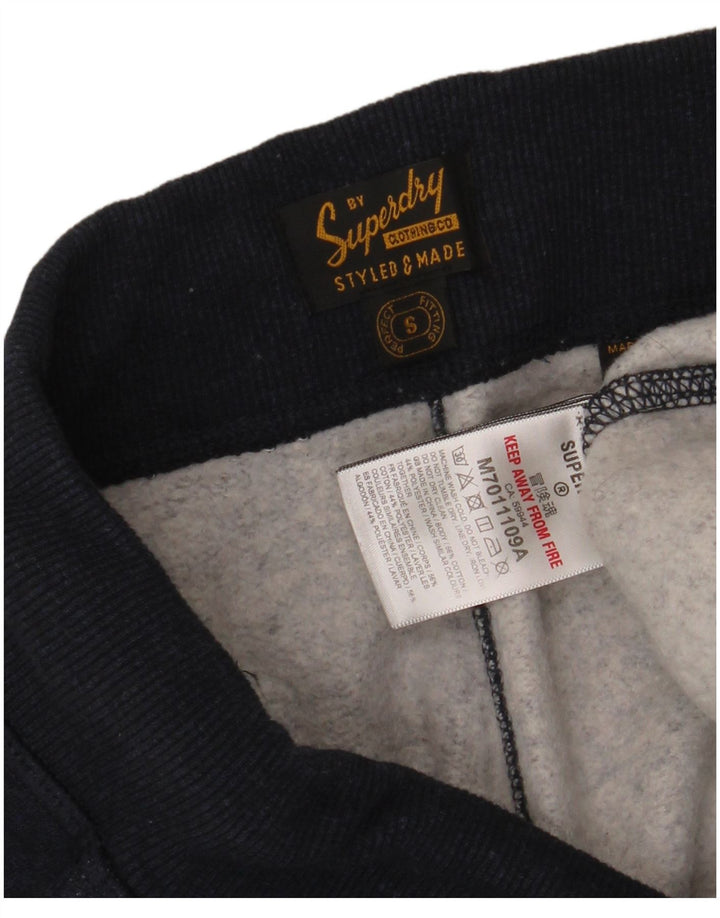 SUPERDRY Мужские спортивные брюки с графическим рисунком, брюки для бега, маленькие темно-синие, хлопок