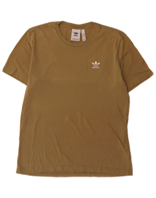 Adidas Mens T-Shirt Top Small Khaki Cotton
