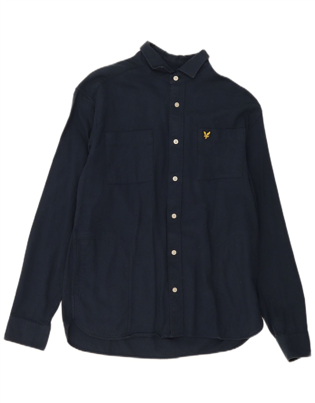 Мужская рубашка Lyle & Scott, маленькая, темно-синяя, хлопковая