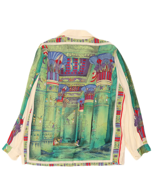 Vintage Womens Graphic Shirt Blouse UK 18 XL Multicoloured Colourblock