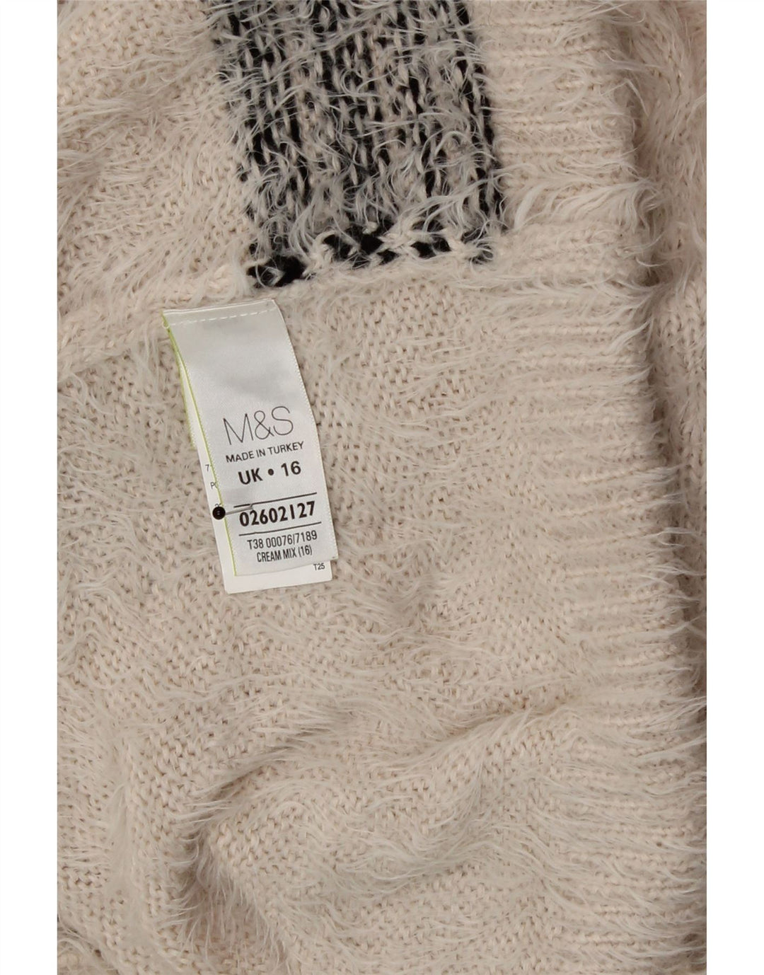Женский джемпер с высоким воротником Marks & Spencer UK 16, большая бежевая клетка