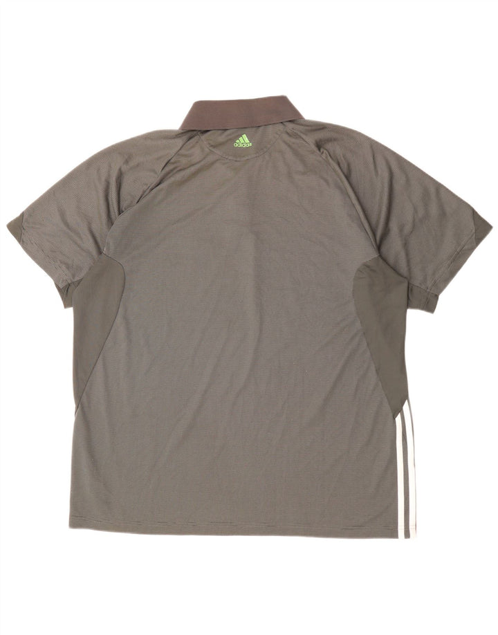 Мужская рубашка поло ADIDAS Rolando Carros XL серая в тонкую полоску